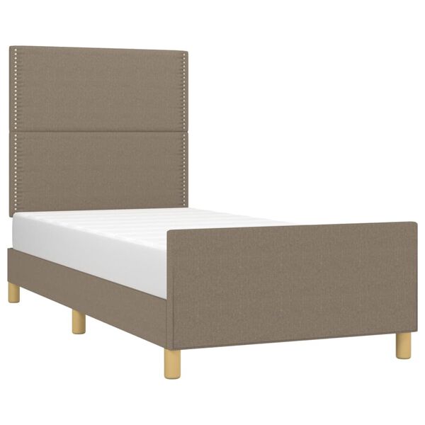 vidaXL Cadre de lit sans matelas taupe 90x200 cm tissu