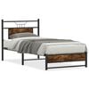 vidaXL Cadre de lit sans matelas ch&ecirc;ne fum&eacute; 90x200cm bois d'ing&eacute;nierie