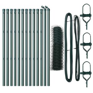 vidaXL Fixation au sol hexagonale 25 x 0,4 m Acier recouvert de PVC