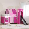 vidaXL Lit mezzanine pour enfants Blanc et rose 79,5 x 200 cm M&eacute;tал