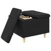 vidaXL Tabouret bouton avec coussin Noir 60 x 60 x 45 cm Simili cuir