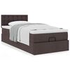 vidaXL Cadre de lit ottoman avec matelas marron fonc&eacute; 80x200 cm tissu