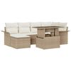 vidaXL Ensemble de canap&eacute; de jardin 7 pc Beige