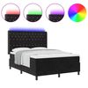 vidaXL Lit &agrave; Ressorts avec Matelas LED Noir 140 x 200 cm Velours