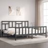 vidaXL Cadre de lit sans matelas gris 200x200 cm bois massif de pin
