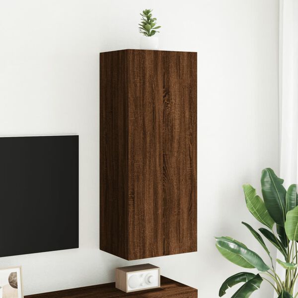 vidaXL Meuble TV mural ch&ecirc;ne marron 40,5x30x102 cm bois d'ing&eacute;nierie