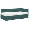 vidaXL Cadre de lit d'angle avec matelas 2 pcs Vert Velours