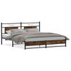 vidaXL Cadre de lit en m&eacute;tal sans matelas ch&ecirc;ne fum&eacute; 183x213 cm