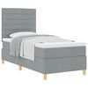 vidaXL Lit &agrave; ressorts avec matelas Gris clair 90 x 200 cm tissu