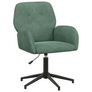vidaXL Chaise de bureau pivotante 54 x 55 x 90 cm Vert Mer Velours