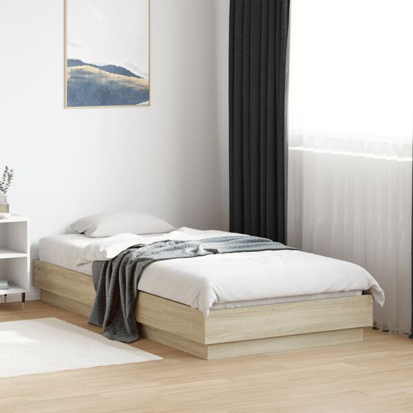 vidaXL Cadre de lit sans matelas ch&ecirc;ne sonoma 75x190 cm