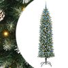 vidaXL Arbre de No&euml;l artificiel slim avec 300 LED Vert et blanc 210 cm