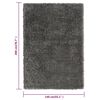 vidaXL Tapis shaggy &agrave; poils hauts Anthracite 140x200 cm 50 mm