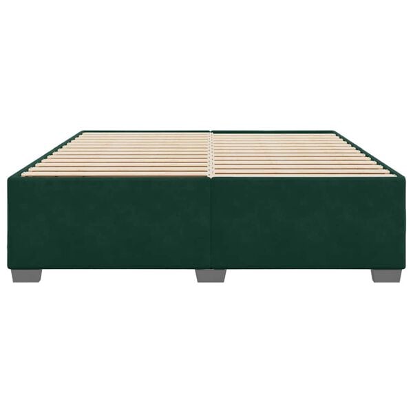 vidaXL Cadre de lit sans matelas vert fonc&eacute; 200x200 cm velours