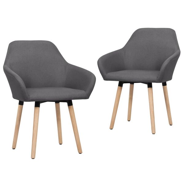 vidaXL Chaises &agrave; manger lot de 2 gris fonc&eacute; tissu
