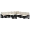 vidaXL Ensemble de canap&eacute; de jardin 10 pc Noir polyrotin