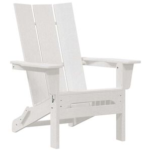 vidaXL Chaise Adirondack pliante Blanc 80,5 x 74,5 x 92 cm HDPE