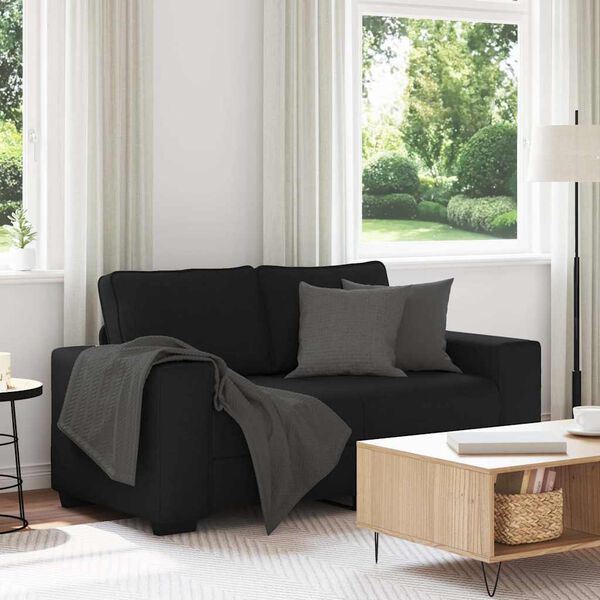 vidaXL Canapé à 2 places noir 120 cm tissu