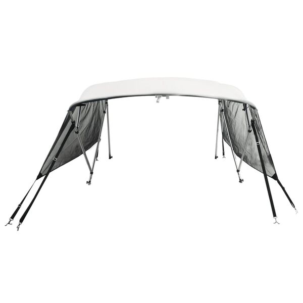 vidaXL Toit bimini &agrave; 4 arceaux parois en maille 243x(185-198)x137 cm