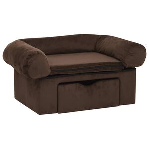 vidaXL Canap&eacute; pour chien avec tiroir Marron 75x50x38 cm Peluche