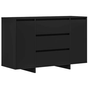 vidaXL Buffet avec tiroir Noir 120 x 41 x 75 cm Bois d'ing&eacute;nierie