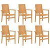 vidaXL Chaises de jardin empilables lot de 6 56,5x57,5x91 cm bois teck