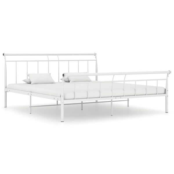 vidaXL Cadre de lit sans matelas blanc métal 180x200 cm
