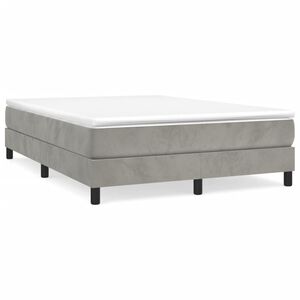 vidaXL Sommier &agrave; lattes de lit et matelas Gris clair 140x200cm Velours