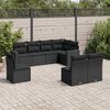 vidaXL Salon de jardin 8 pcs avec coussins noir r&eacute;sine tress&eacute;e