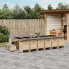 vidaXL Ensemble &agrave; manger de jardin et coussins 17 pcs m&eacute;lange beige