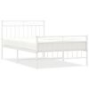 vidaXL Cadre de lit m&eacute;tal sans matelas et pied de lit blanc 100x200 cm