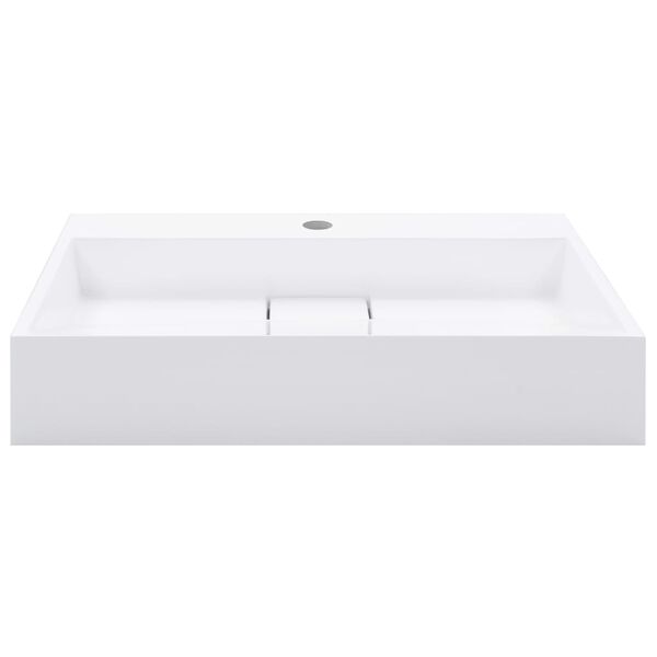 vidaXL Lavabo 60x38x11 cm Fonte min&eacute;rale/marbre Blanc