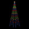 vidaXL Sapin de No&euml;l sur m&acirc;t de drapeau 108 LED Color&eacute;es 180 cm