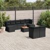 vidaXL Salon de jardin 10 pcs avec coussins noir r&eacute;sine tress&eacute;e