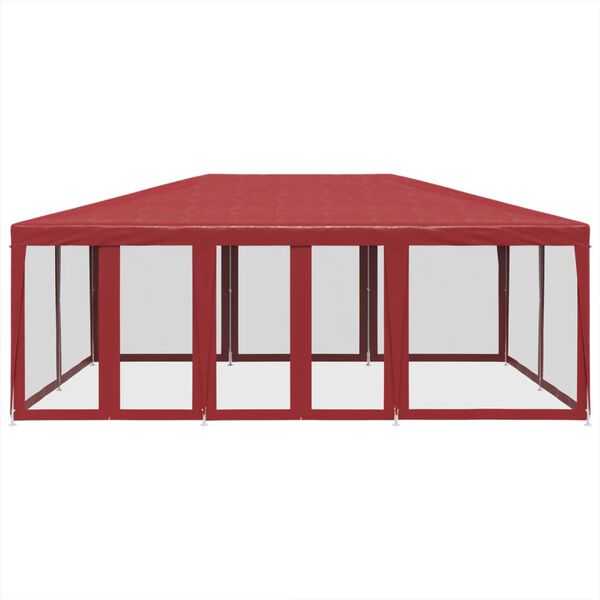 vidaXL Tente de fête avec 10 parois latérales maille rouge 6x4 m PEHD