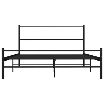 vidaXL Cadre de lit avec tête de lit sans matelas noir 160x200cm métal