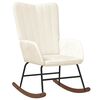 vidaXL Chaise &agrave; bascule Blanc cr&egrave;me Velours