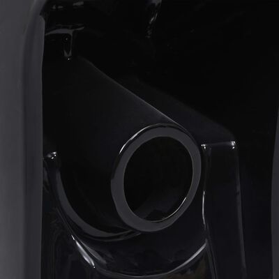 vidaXL Toilette en céramique Écoulement d'eau à l'arrière Noir