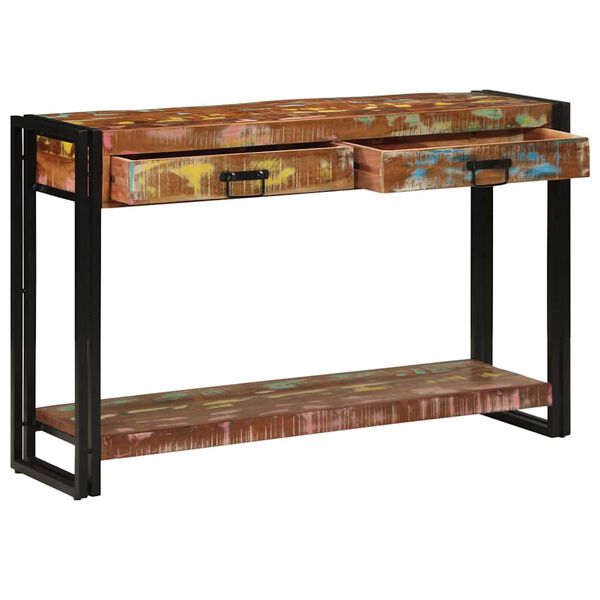 vidaXL Table console Multicolore 120 x 33 x 75 cm Bois Recycl&eacute; Solide