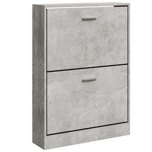 vidaXL Armoire &agrave; chaussures Gris b&eacute;ton 59x17x81 cm Bois d'ing&eacute;nierie