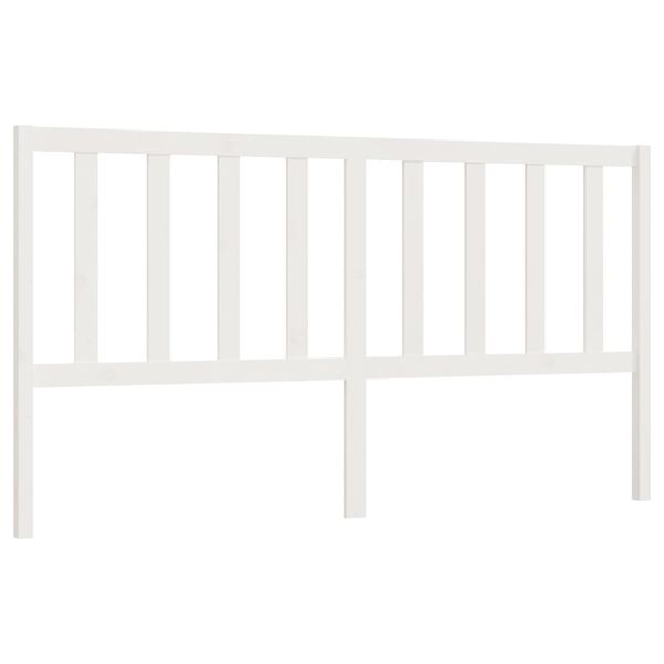 vidaXL T&ecirc;te de lit Blanc 206x4x100 cm Bois massif de pin