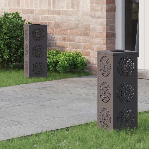 vidaXL Lumi&egrave;re de chemin LED solaire 2 pcs Noir Acier lamin&eacute; &agrave; froid