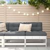vidaXL Canap&eacute;s centraux avec coussins 2 pcs blanc bois de pin massif