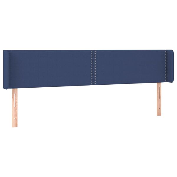 vidaXL T&ecirc;te de lit avec oreilles Bleu 183x16x78/88 cm Tissu