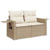 vidaXL Salon de jardin avec coussins 7 pcs beige r&eacute;sine tress&eacute;e