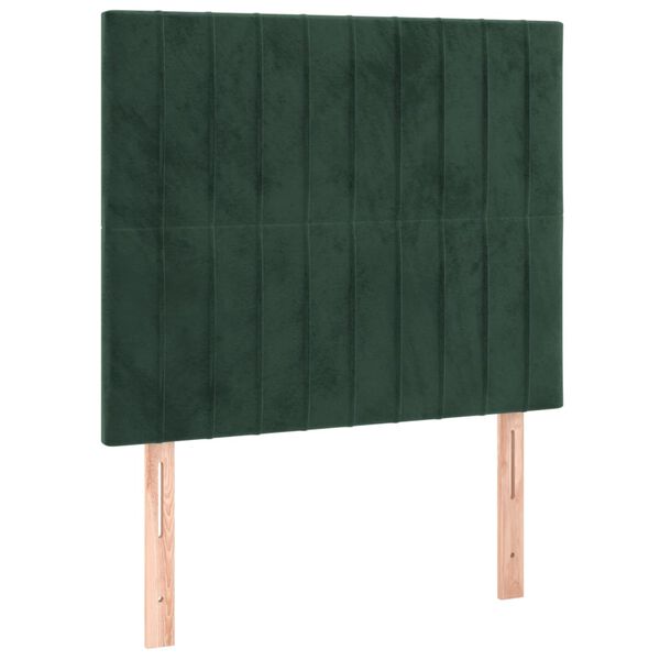 vidaXL T&ecirc;te de lit &agrave; LED Vert fonc&eacute; 100x5x118/128 cm Velours