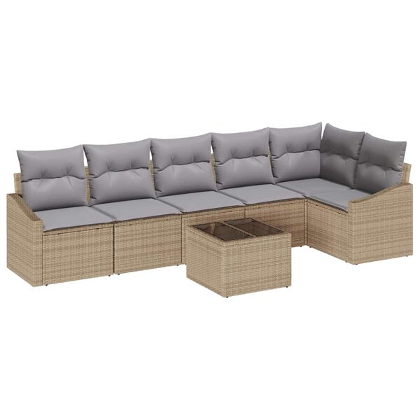 vidaXL Ensemble de salle &agrave; manger pour jardin avec coussin 7 pcs