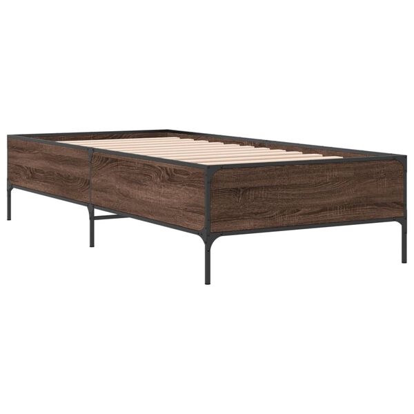 vidaXL Cadre de lit sans matelas ch&ecirc;ne marron 100x200 cm