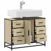vidaXL Armoire lavabo de salle de bain ch&ecirc;ne sonoma bois d'ing&eacute;nierie