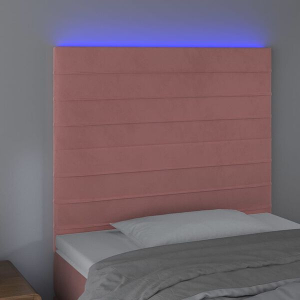 vidaXL T&ecirc;te de lit &agrave; LED Rose 100x5x118/128 cm Velours